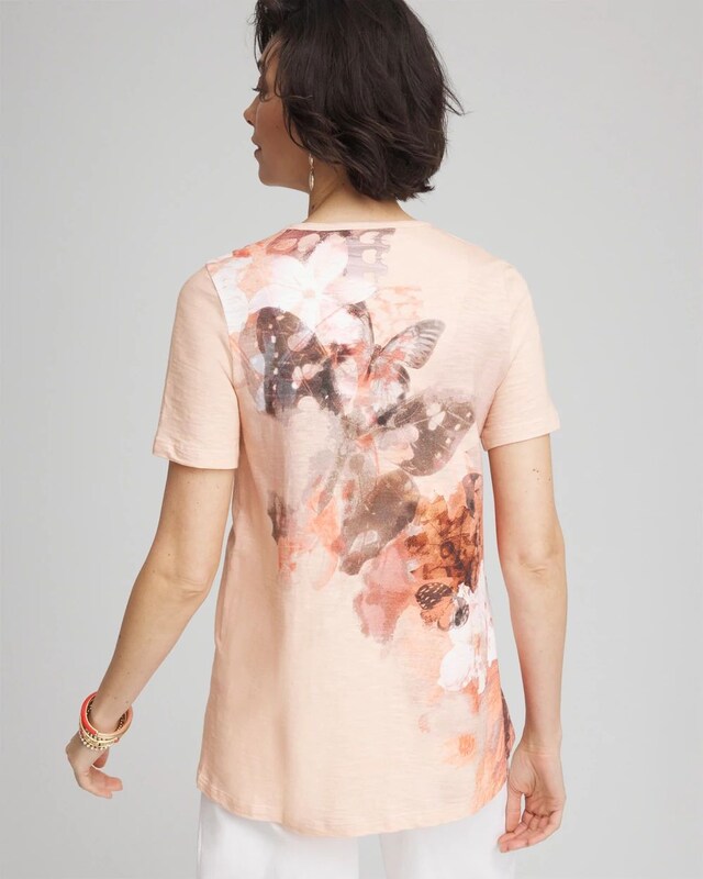 Butterfly Slub V-Neck Tee - image 3